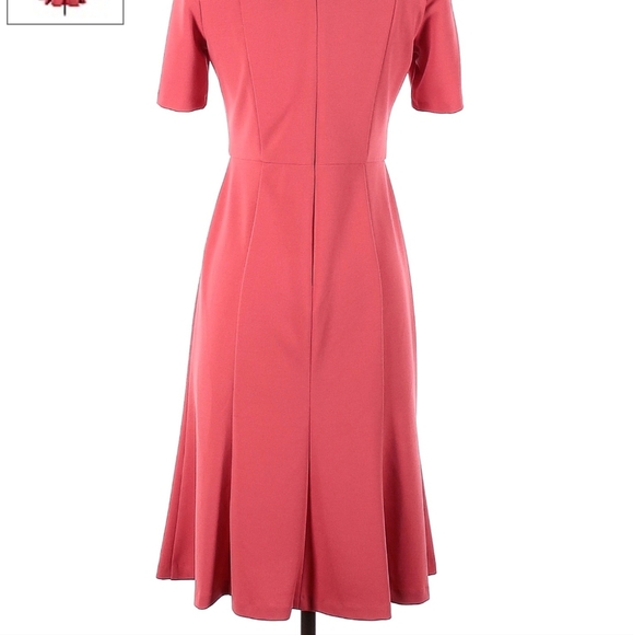 Dnna Morgan Terracotta Pink Flare Midi Dress Crew Neck size 2 - Picture 2 of 5